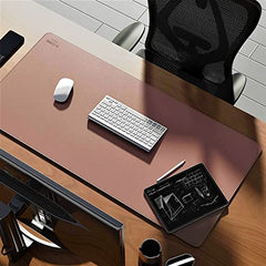 V-CUBE DESIGNS Premium Vegan Leather Desk Mat 90X45cm 2.4mm Thick&Padded|Laptop Mat/Extended Mouse Pad/Stitched, Reversible, Sturdy Deskspread with High Tear/Peel Strength|Anti-Slip,Splash-Proof|Blue