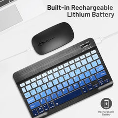Bluetooth Keyboard and Mouse Combo Rechargeable Portable Wireless Keyboard Mouse Set for Apple iPad iPhone iOS 13 and Above Samsung Tablet Phone Smartphone Android Windows (Gradient White Purple)