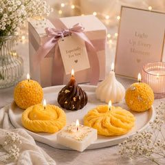 CANDLE MANSION Mithai Candle Gift Set of 7 Handmade Soy Wax Modak, Laddu, Kaju Katli & Imarti Decorative Scented Candles | Rakhi Gift Hamper for Brother | Diwali, Wedding & Festive Giftings Home Decor