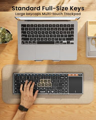 ProtoArc XK01 TP Foldable Keyboard with Touchpad, 0.65 in Keycaps, Gray