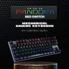 Cosmic Byte CB-GK-25 Pandora TKL Mechanical Keyboard Upgraded with Swappable Outemu Blue Switches and Rainbow LED (Black/Grey)