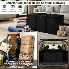 Storite Jumbo Super-Size 81 L Canvas Moisture Proof Heavy Duty Storage Bag | for Toys/Stationery/Blankets/Clothes/Moving Bags MultiPurpose With Strong Reinforced Handles Rectangular Cream (87x26x36 cm)