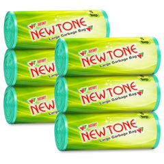 Newtone Garbage Bags | Large 24 X 32 Inches | 90 Bags (15 Bags X 6 Rolls) | Dustbin/Trash bin | Pouch Packing | (Green)