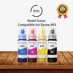 Duplex DTC 003 Refill Ink Compatible for Epson L3110, L3150, L3250, L3252 L3115, L3116, L3101, L3210, L3215, L3216, L3151, L3152, L3156, L5190 Printer (003 Ink Set)