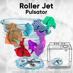 LG 10.5 kg, 5 Star, Roller Jet Pulsator with Soak, Wind Jet Dry Technology, Semi-Automatic Top Load Washing Machine (P105ASRAZ, Burgundy, Rat Away & Smart Filter)