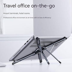 EDNITA ( 2Pcs Mini Laptop Stand for Desk | Portable Metal PC Desk Stand, Aluminium Cooling Pad Mini Clip Compatible with MacBook Apple Laptop, Lenovo, Dell, Hp, Acer & Other Laptops (Black)