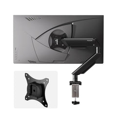 FULKUN Single Monitor Moun for 13 to 32 Inch Screens up to 22 lbs,Aluminum Ultrawide Screen Arm for Samsung Odyssey G9 and More, Fully Adjustable Monitor Stand for Desk, VESA 100x100mm (Black)