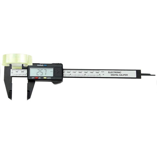 SYGA 150mm/4" LCD Digital Scale Electronic Carbon Fiber Vernier Calipers Gauge Micrometer with Large LCD Screen Display Inch/Metric