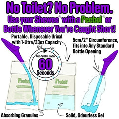 SHEWEE Flexi + Case - Reusable Pee Funnel – A Flexible, Larger Version Of The Original Female Urination Device Since 1999! Quickly, Easily & Discreetly, Wee Standing Up. Comes with Pipe & Case (Black)