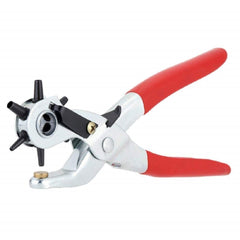 Syga Iron 6 Sizes Revolving Leather Hole Punch Plier for Quick Size Adjustment (Red)
