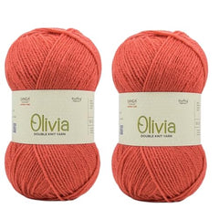 Ganga Acrowools Acrylic Olivia,Double Knit Yarn. Hand Knitting&Crochet Yarn. Oekotex Class 1 Certified. Pack of 2 Balls-100Gms Each. Shade No-Olv012, Maroon