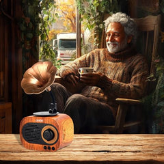 Artis BT12 Classic Retro Wireless BT Speaker with FM/USB/AUX in & Hands Free Calling (5W RMS Output)
