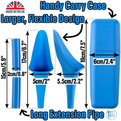 SHEWEE Flexi + Case - Reusable Pee Funnel – A Flexible, Larger Version Of The Original Female Urination Device Since 1999! Quickly, Easily & Discreetly, Wee Standing Up. Comes with Pipe & Case (Black)