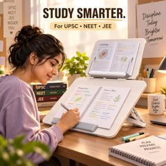 Sunchhaya Acrylic Book Stand for Reading – Clear Adjustable Book Holder with 360° Rotating Base, Foldable Reading Stand for Desk, Cookbook, Tablet & Laptop Stand, Height & Angle Adjustable (R22H)