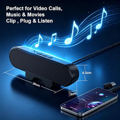 ZORBES Computer Speakers for Desktop PC, USB Wired Clip-On Monitor Bar