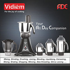 Vidiem Vstar Adc Blu Mixer Grinder 717 A|750 Watts|5 Jar In-1 Juicer|5 Leakproof Jars With Self-Lock, Wet And Dry, Chutneys & Curries|ABS Body|5 Year Warranty On Motor & 2 Year Product Warranty, Blue