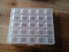 Syga Plastic White Transparent 25 Grid Storage Box with Bobbins