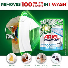 Ariel Power Gel Liquid Detergent for Top Load & Semi Auto – 6kg | Removes 100 Dried Stains in 1 Wash | Faster Dissolving | Long-Lasting Fragrance | Color Protection | At the price of Powders
