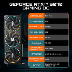 GIGABYTE GV-N5070Gaming OC-12GD | GeForce RTX 5070 Gaming OC 12GB GDDR6X Graphics Card