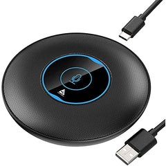 Audio Array Wireless Conference Microphone with Speaker | Bluetooth, USB & 4 Mics | 360° Pickup Upto 4M | Noise Reduction & Enhanced Voice | Portable Speakerphone for Video Calls/Zoom Meeting | AM-W45