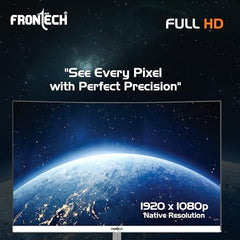 FRONTECH Ultima Series 24 Inch Curved LED Monitor, Refresh Rate 100Hz, 3500R Curve, Full HD 1080p, Built in Speaker, Bezel Less Design, HDMI & VGA Ports, 3 Years Warranty (MON-0088, White)