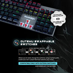 Cosmic Byte CB-GK-25 Pandora TKL Mechanical Keyboard Upgraded with Swappable Outemu Blue Switches and Rainbow LED (Black/Grey)