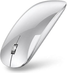 Offbeat - Atom Dual Bluetooth 5.1+5.1 & 2.4Ghz Wireless, Type-C Rechargeable 100 Hours Battery Silent Click Mouse, Triple Device connectivity Windows, Mac, iOS, Android (Silver)
