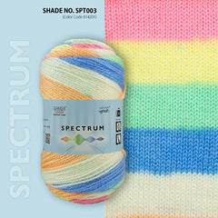 Ganga Spectrum Hand Knitting Wool Yarn (Multicolor_814202) (200gms)