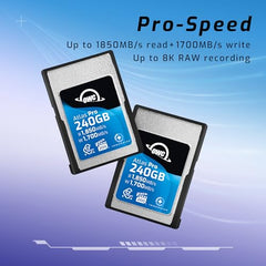 OWC 240GB Atlas Pro High Performance Cfexpress 4.0 Type A Memory Card Professional Grade, up to 1850MB/s Read and 1700MB/s Write Speed