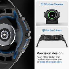 Spigen Rugged Armor Pro for Samsung Galaxy Watch 6 Classic 47mm Case with Strap Band - Black