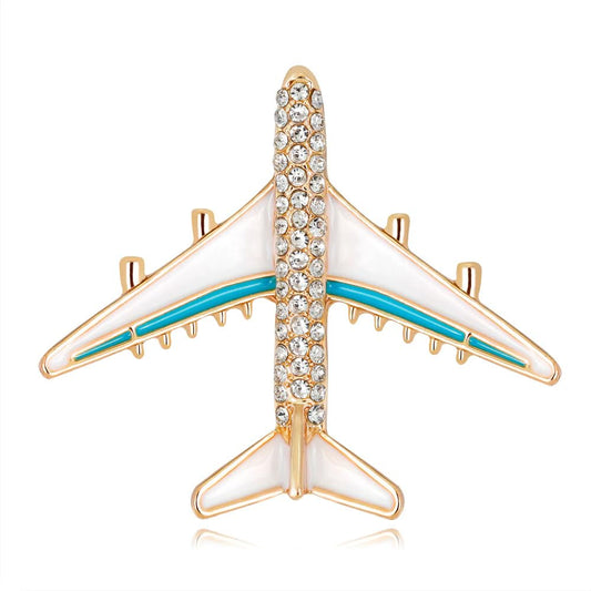 SYGA Brooch Pin Fashion Crystal Rhinestone Jewellery Pin Vintage Clothing Accessories Decoration Aircraft Fashion Brooches for Women- S58
