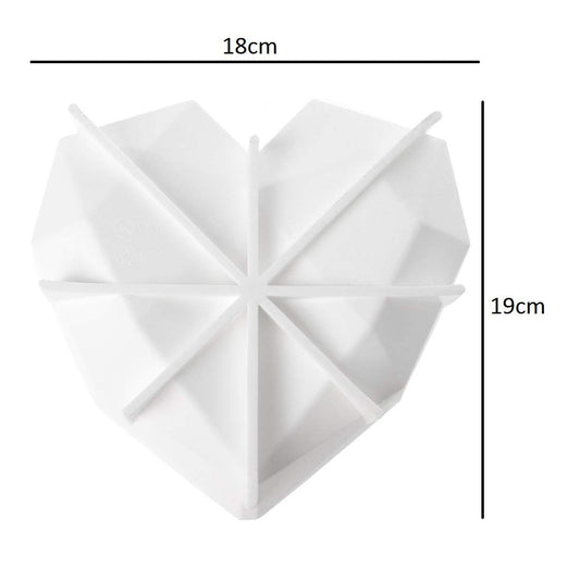 SYGA Pinata 3D Diamond Heart Love Shape Silicone Cake Mold Chocolate Mousse Dessert Baking Non-Stick Mould Pan for Mousse, Chocolate Brownie, Cheesecake, Jelly, Ice Cream, Fondant, DIY Tools-White