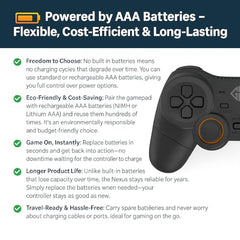 Cosmic Byte Nexus Wireless Controller for PC | Dual Vibration, Sensitive Triggers, Fast Response | Powered by 2 AAA Batteries (Not Included) (Black)