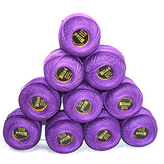 Dhruv Crafts Crochet Cotton Thread Yarn for Cross Stitch, Knitting, Embroidery & Craft Projects, Mercer Crochet Thread Ball, Shade B25 Red, 20 Gram, 0.5 MM Thickness, Sewing & DIY Supplies