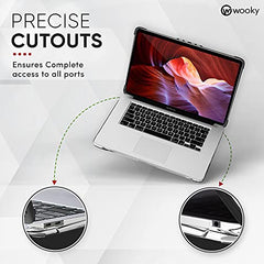 WOOKY MacBook Air M1 13.3 inch Shockproof 360 Degree PC + TPU Protection Plastic Hard Shell Flip Cover Case for MacBook Air A1932 A2179 A2337 (13.3 inch) - Black Clear
