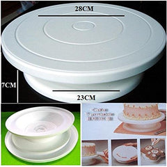 SYGA Round Rotating Revolving Cake Turntable Decorating Stand Platform 28CM