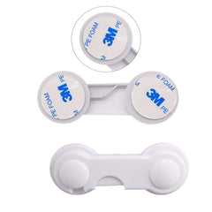SYGA Baby Safety Locks Uses Dual Adhesive Tape Child Proof Cabinets Drawers Appliances Toilet Seat Fridge (White 20 Pcs)