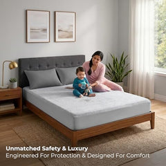 MollisHomes Mattress Protector Single Size, 72x36 Inches, Grey