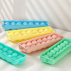 SYGA Ice Ball Tray Ice Cube Mold, Plastic Food-Grade Stackable Round Ice Ball Mould with Lid for Cocktail and Whiskey