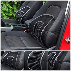 MONARCHIE Mesh Ventilation Nylon Back Rest with Lumbar Support Mesh Cushion Pad, Universal Back Lumbar Support Chairs for Office Chair, Home, Car, Seat to Relieve Pain (Pack of 2)