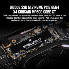 Corsair MP600 CORE 2TB M.2 NVMe PCIe x4 Gen4 SSD (Up to 4,950MB/sec Sequential Read & 3,700MB/sec Sequential Write Speeds, High-Speed Interface, 3D QLC NAND, Built-in Heatspreader) Aluminum