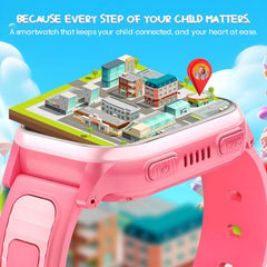 PunnkFunnk TrackNova 4G/5G Kids Smart Watch | HD Video Call | Live GPS Tracking | App Control | Safe Zone & SOS | Games | Family Chat | 800mAh Long Battery | FaceLock | Safety Watch for Kids - (Pink)