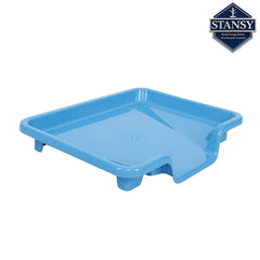 STANSY Plastic Dish Drainer with Cutlery Holder & Drain Tray, Blue, 45 x 32 x 18 cm