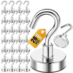 DIYMAG Magnetic Hooks 15pcs 30lbs Cruise Essentials 2026 Magnet Hook | Neodymium Heavy Duty Strong Magnets Hanging Ship Cabins Refrigerator Fridge Classroom Beach Vacation Kitchen Grills Home Tool