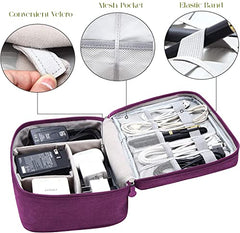 House of Quirk Electronics Accessories Organizer Bag, Universal Carry Travel Gadget Bag for Cables, Plug and More, Perfect Size Fits for Pad Phone Charger Hard Disk (Sky Blue)