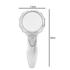 SYGA Handheld Magnifier Illuminated Pocket Magnifying Glass with 6-LED White Light (Silver)