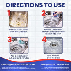 Kiwi Dranex Drain Cleaner Powder | Pack of 6 | Unclogs Drains in 10 Min