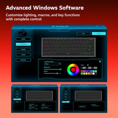 Zebronics Max Ninja 61W Mechanical Keyboard, 60% Compact Layout, Tri-Mode Rechargeable, N-Key Rollover, Linear Red Switches, 1000Hz Polling Rate, 61 Keys, Software Support, Win & Mac Support