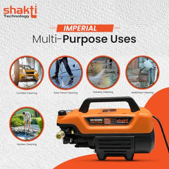 Shakti Technology Imperial High Pressure Car Washer Machine 2200 Watts, Pressure 140 Bar, 8L/Min Flow Rate and 8 Meter Hose Pipe with Adjustable Pressure Control Feature