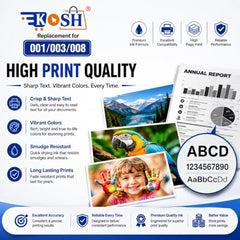 KOSH T664 Refill Ink Compatible for Epson L130, L310, L361, L380, L405, L565, L365, L485, L220, L360, L130, L130 and L380 Printers (4, Black Pack of 4)